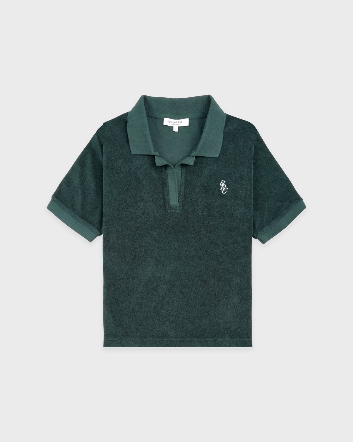 Sporty & Rich SRC Terry Polo in Forest/White
