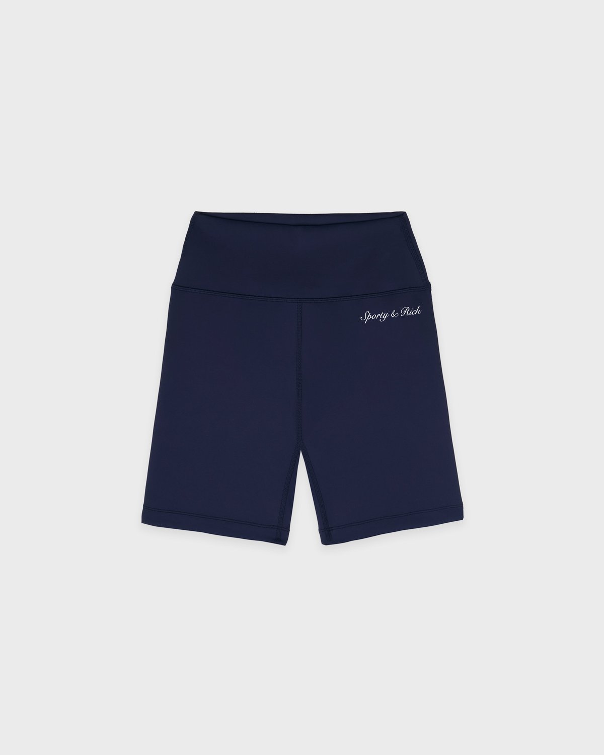 Sporty & Rich Syracuse Biker Shorts in Navy/White