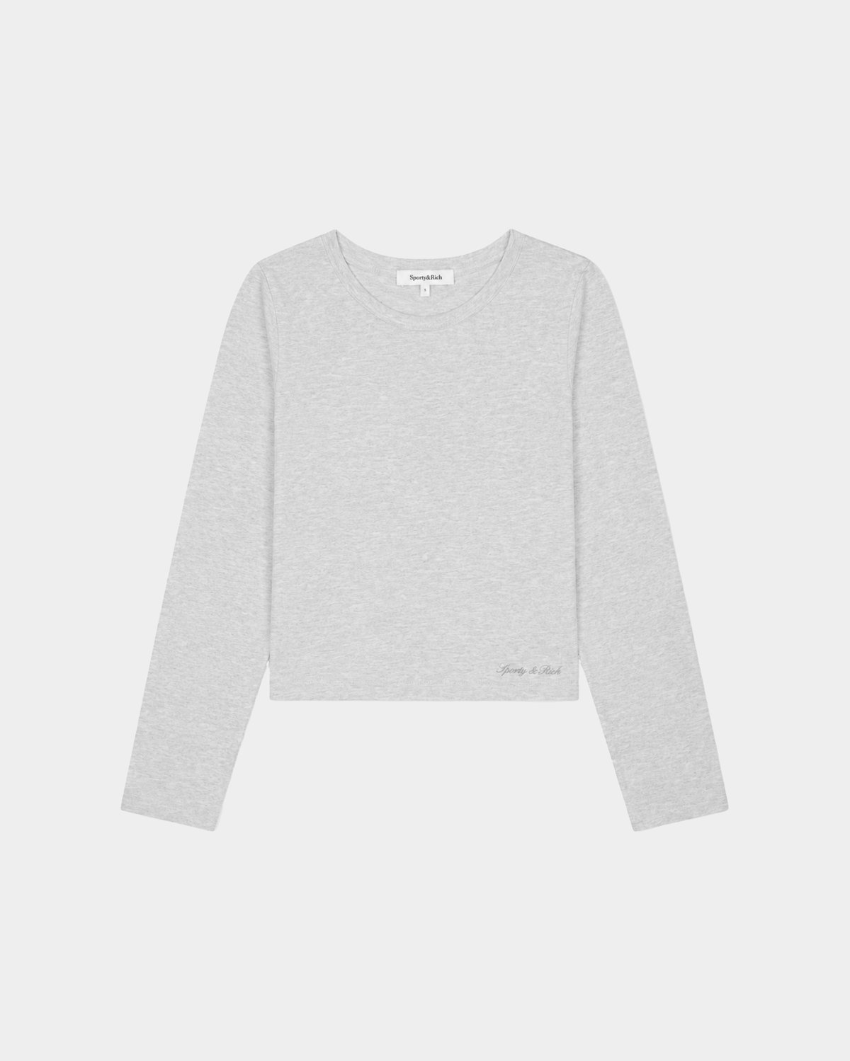 Sporty & Rich Vaina Signature Logo Comfort Longsleeve in Heather Gray