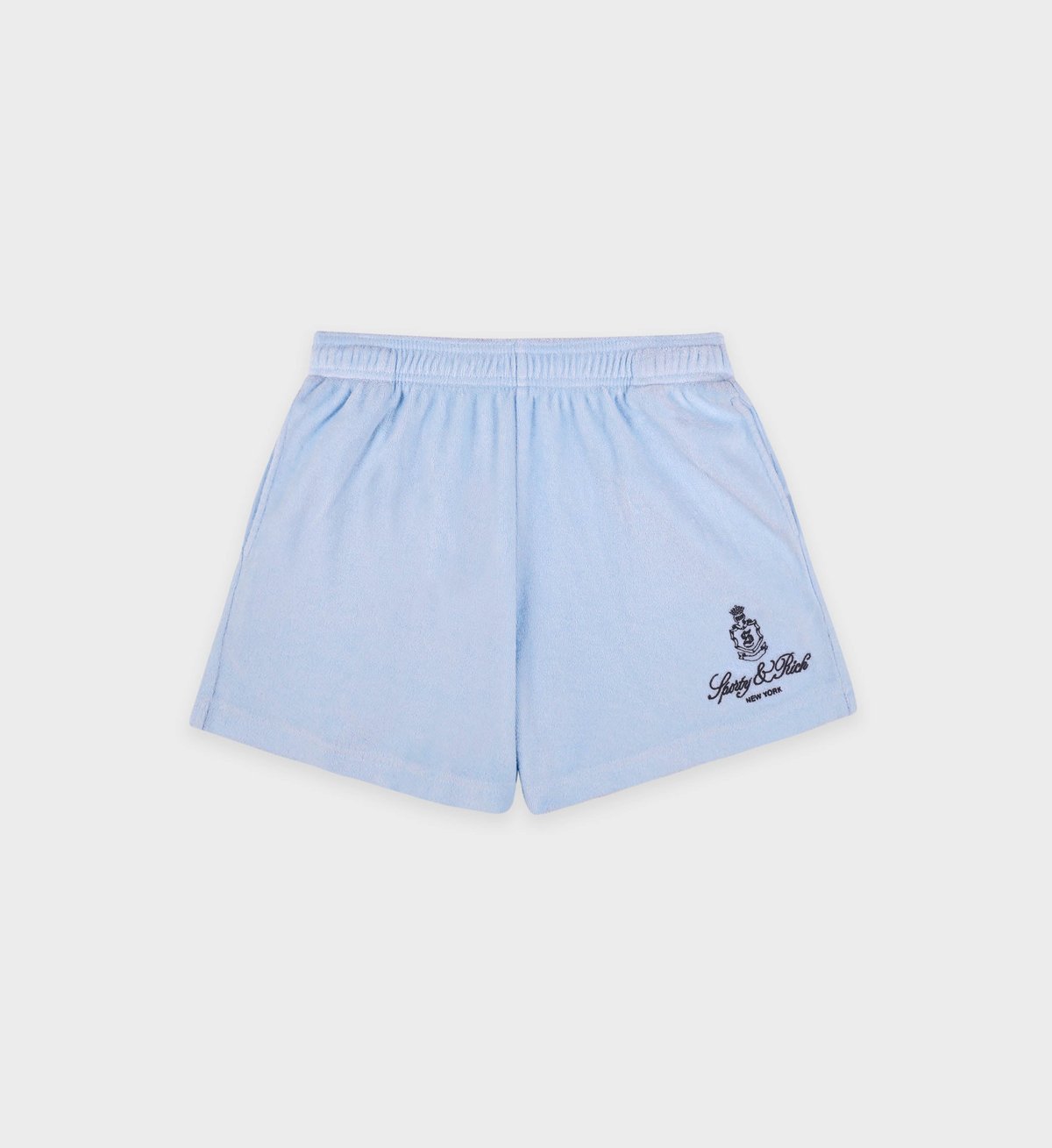 Sporty & Rich Vendome Terry Short in Ciel/Navy