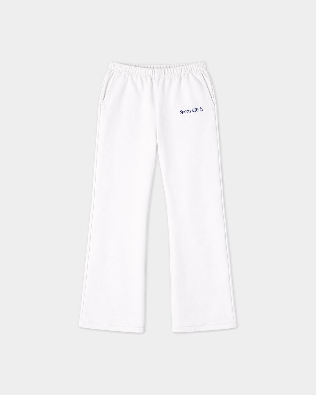 Sporty & Rich Bennett Serif Logo Baggy Sweatpant in White