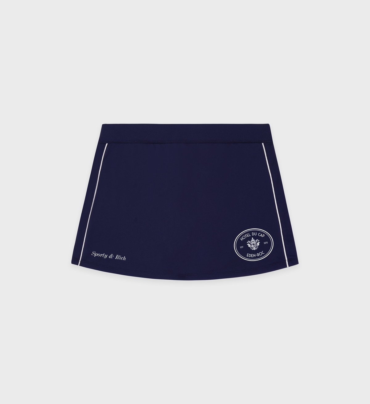 Sporty & Rich Eden Crest Court Skirt in Navy/White
