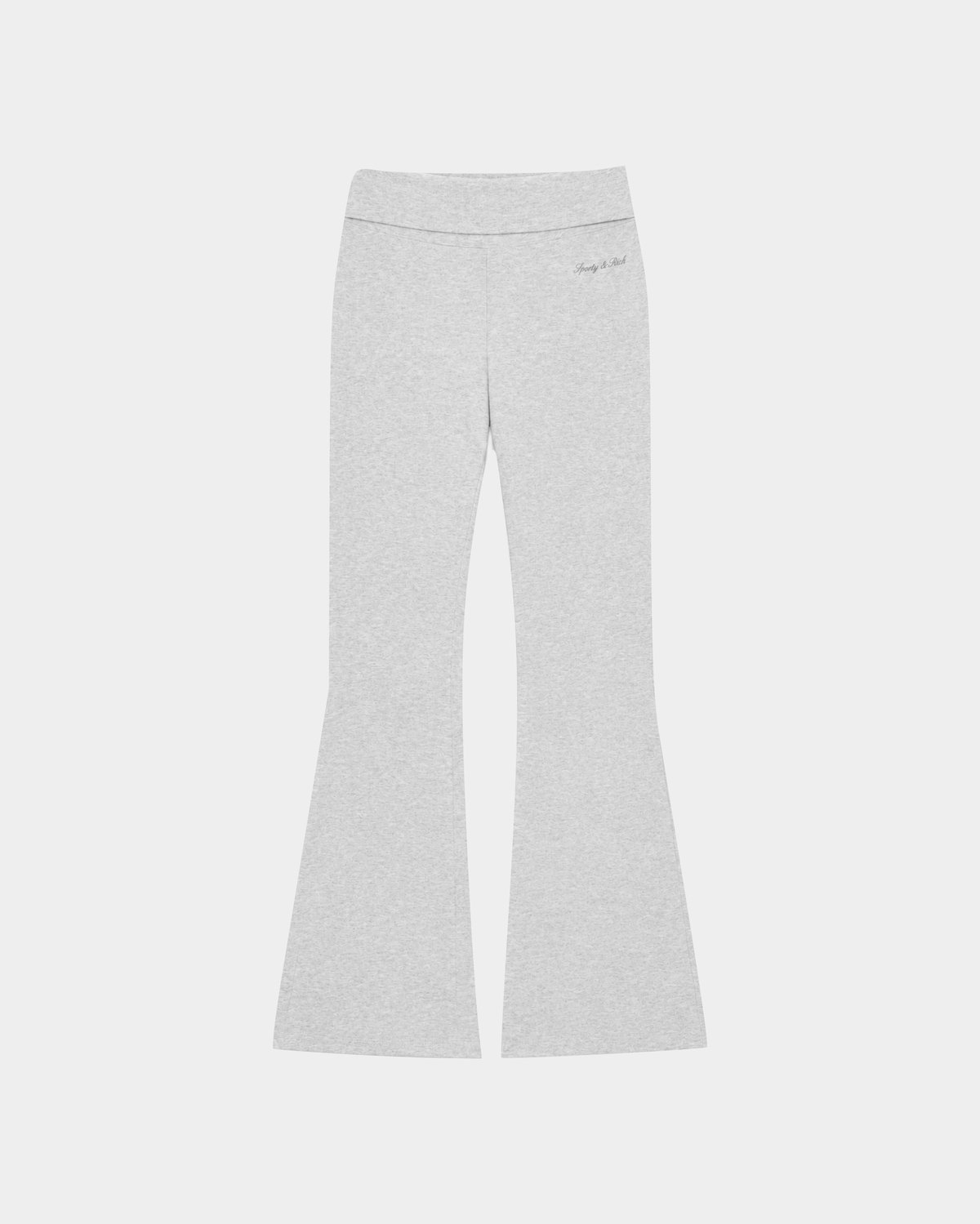 Sporty & Rich Benedetta Signature Logo Foldover Pant in Heather Gray