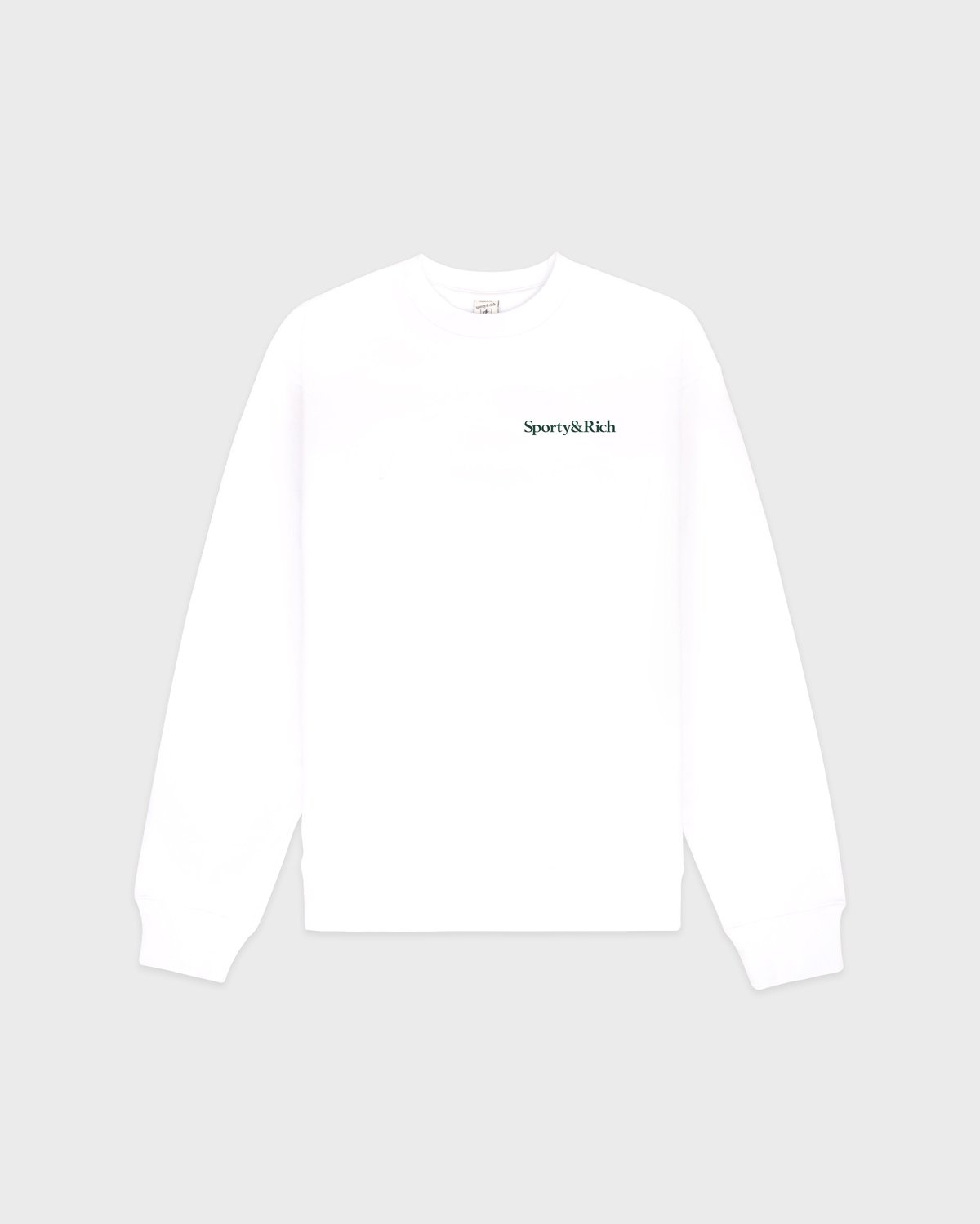 Sporty & Rich Play Tennis Crewneck in White/Forest