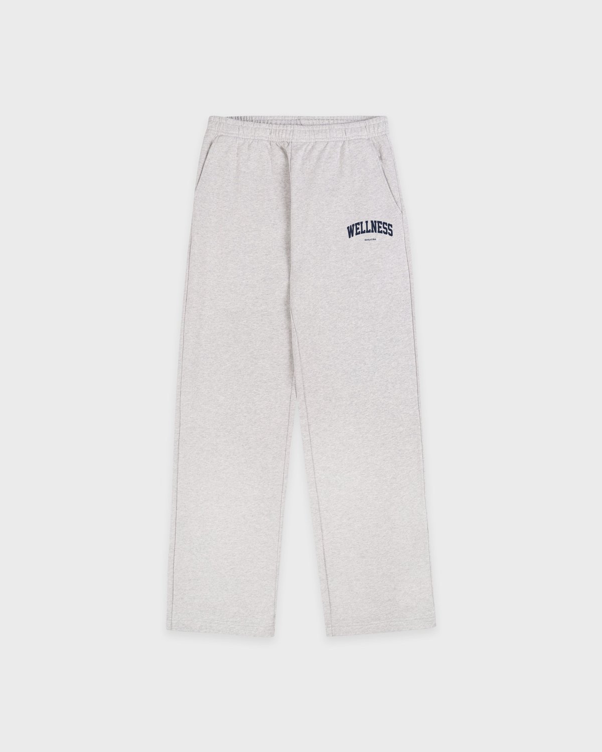 Sporty & Rich Wellness Ivy Wide Sweatpant in Heather Gray/Light Navy