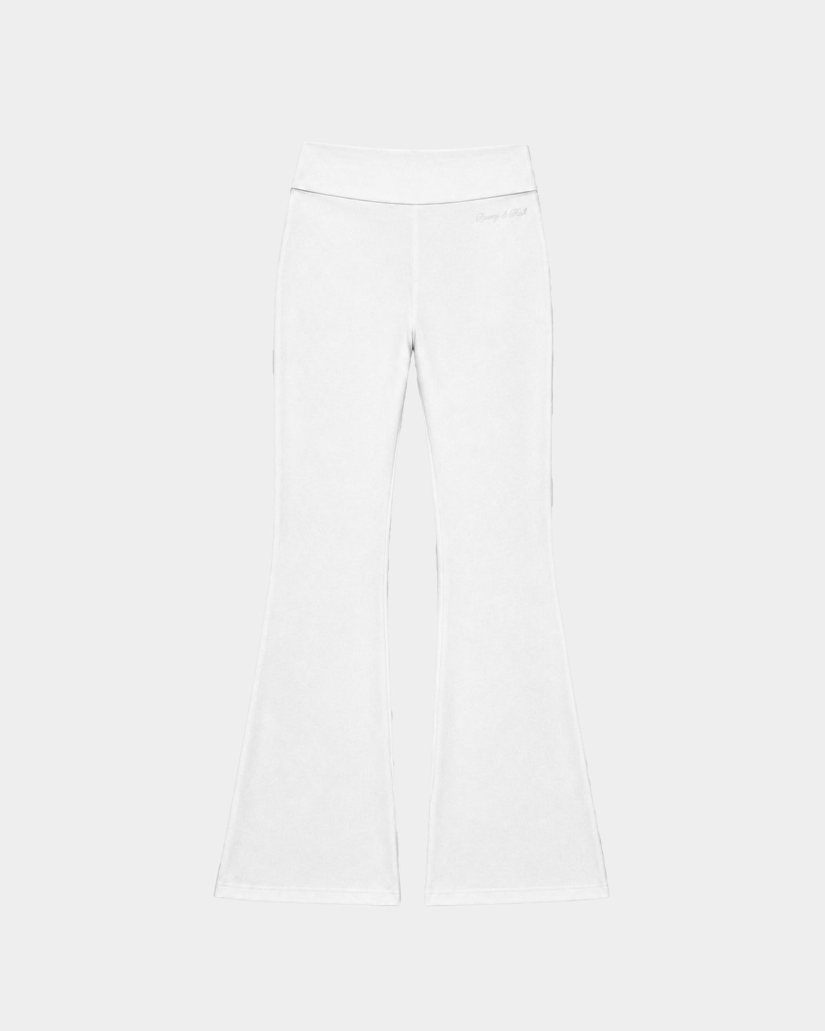 Sporty & Rich Benedetta Signature Logo Foldover Pant in White