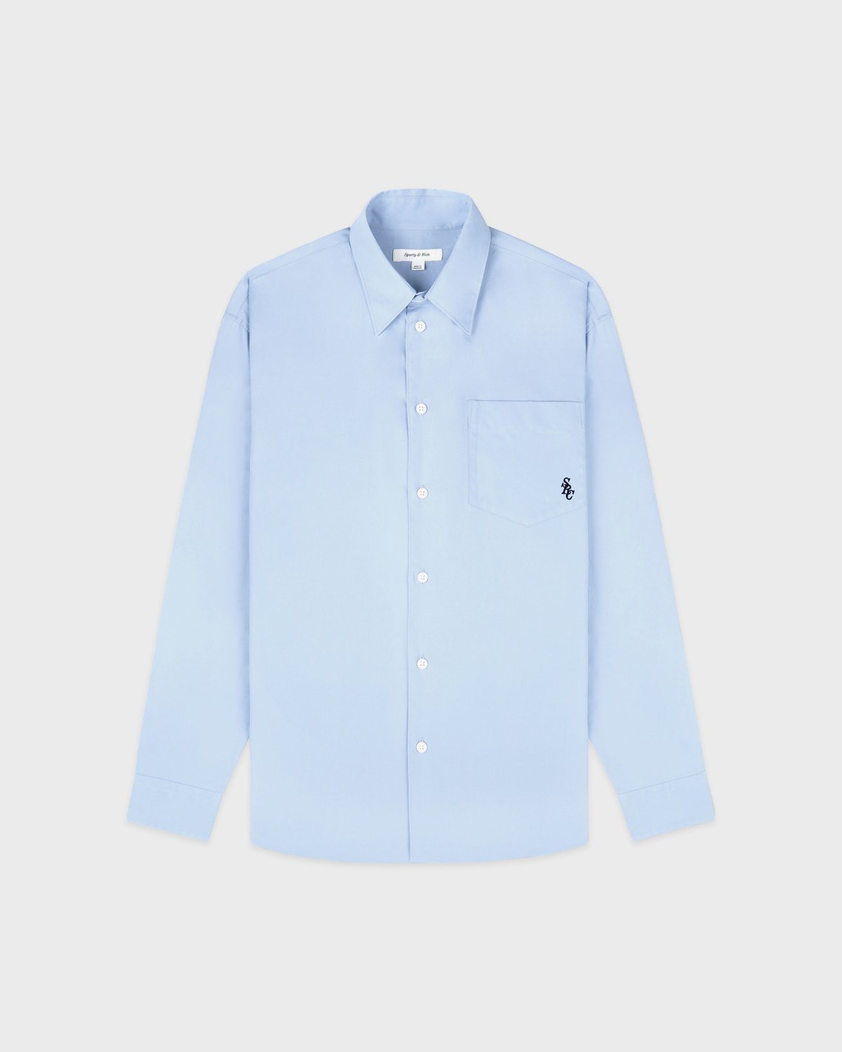 Sporty & Rich SRC Oversized Shirt in Ciel/Navy