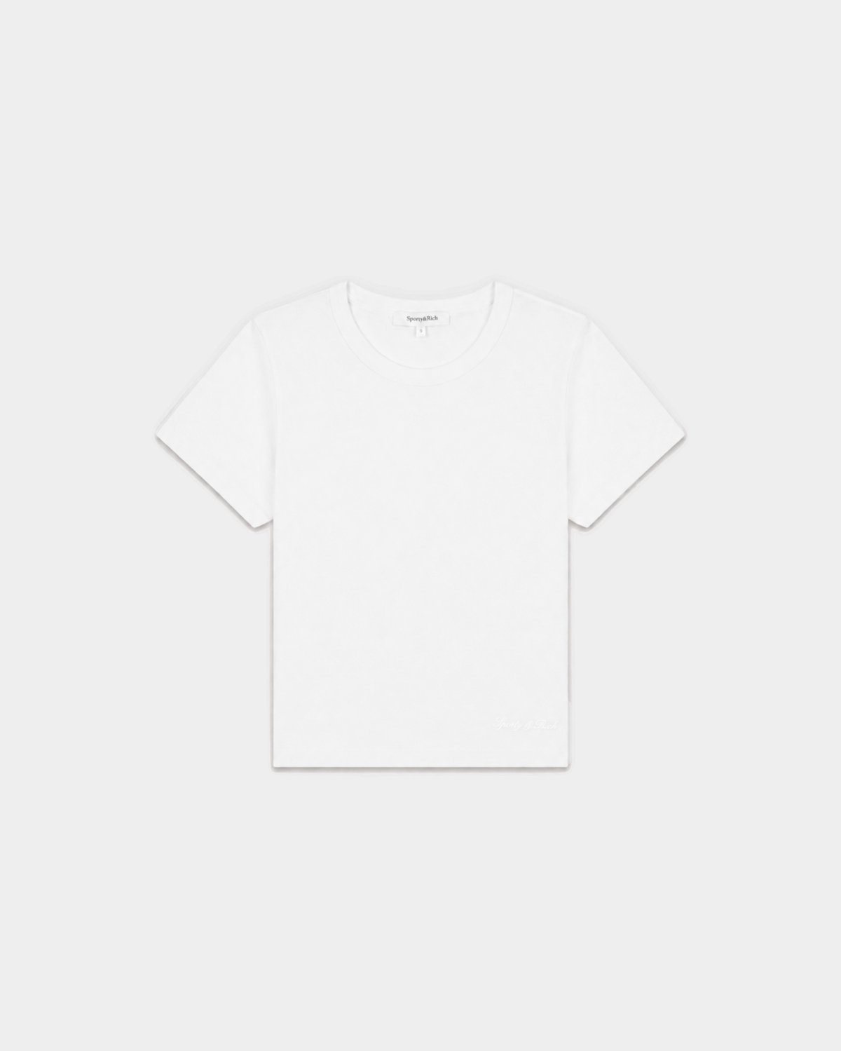 Sporty & Rich Vanessa Signature Logo Comfort Baby Tee in White