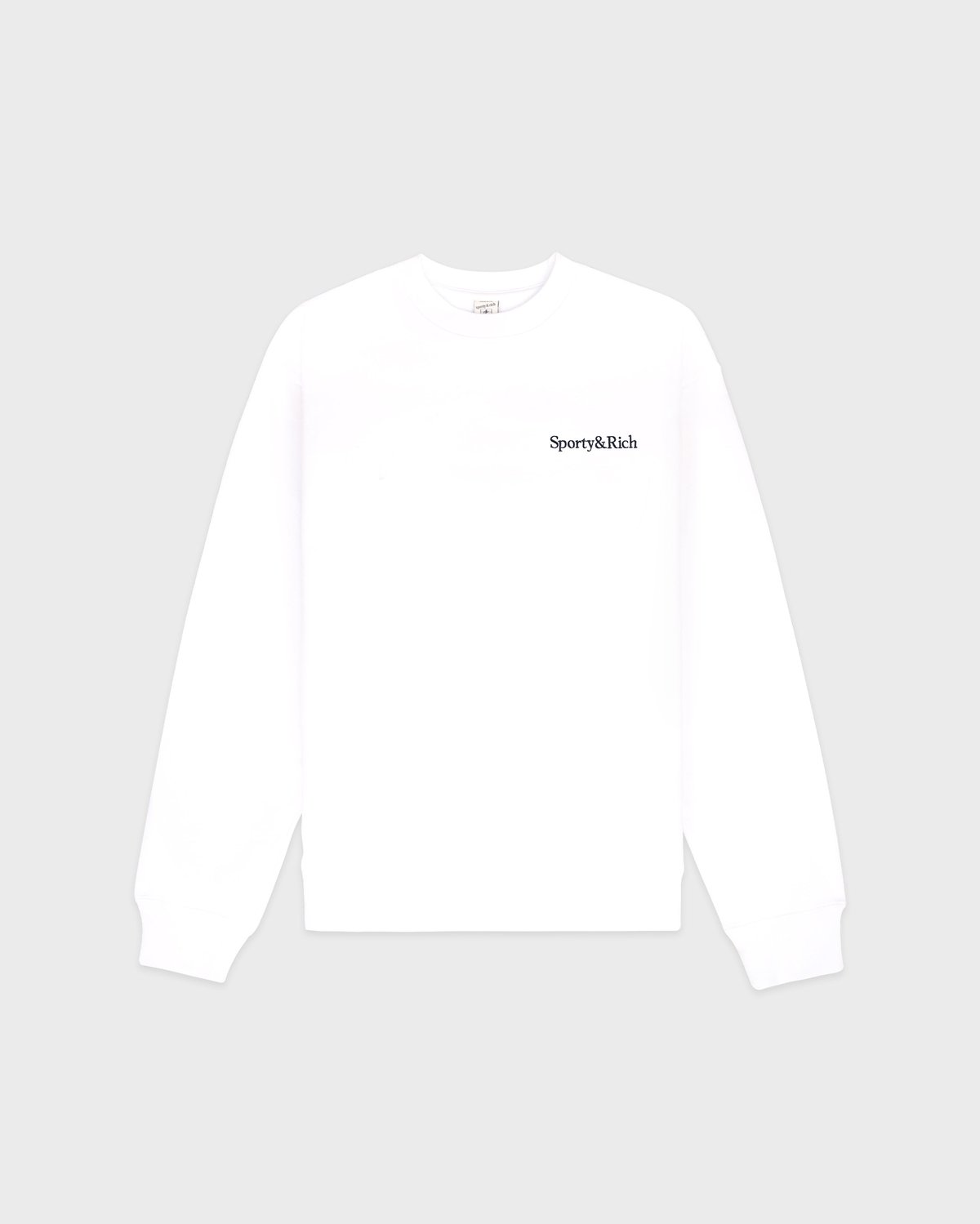 Sporty & Rich Emmett Serif Logo Crewneck in White