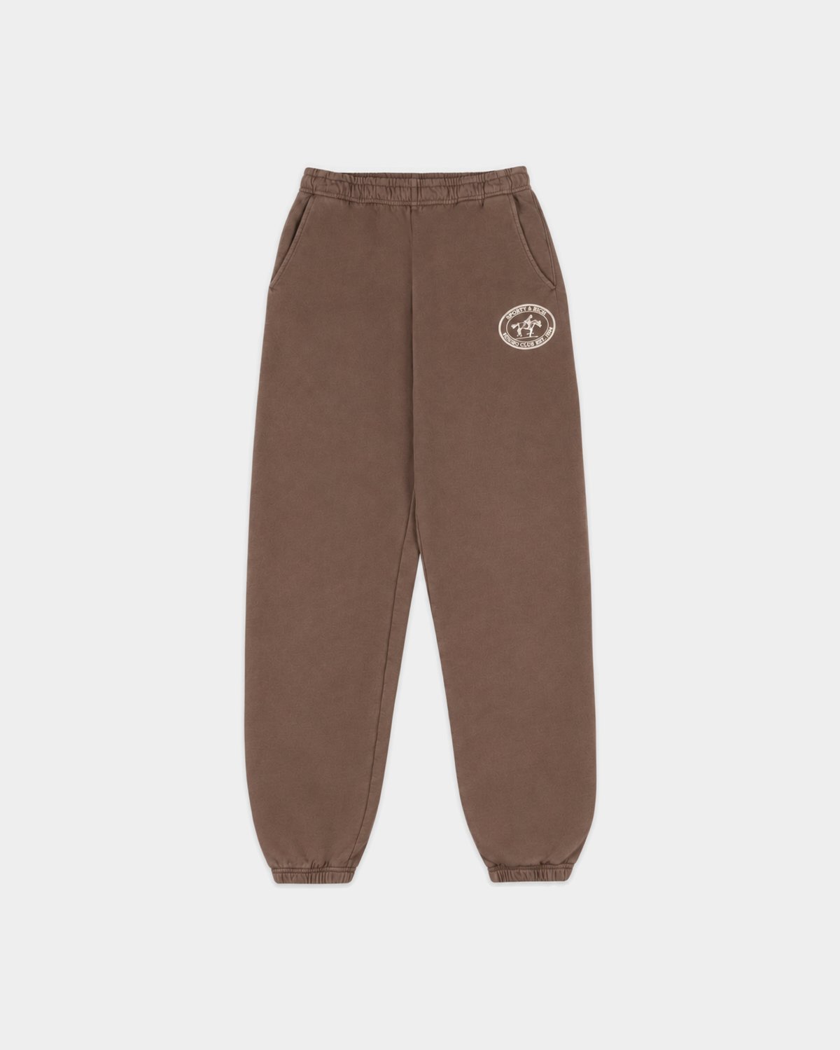 Sporty & Rich Brianno Riding Club Jogger in Chocolate