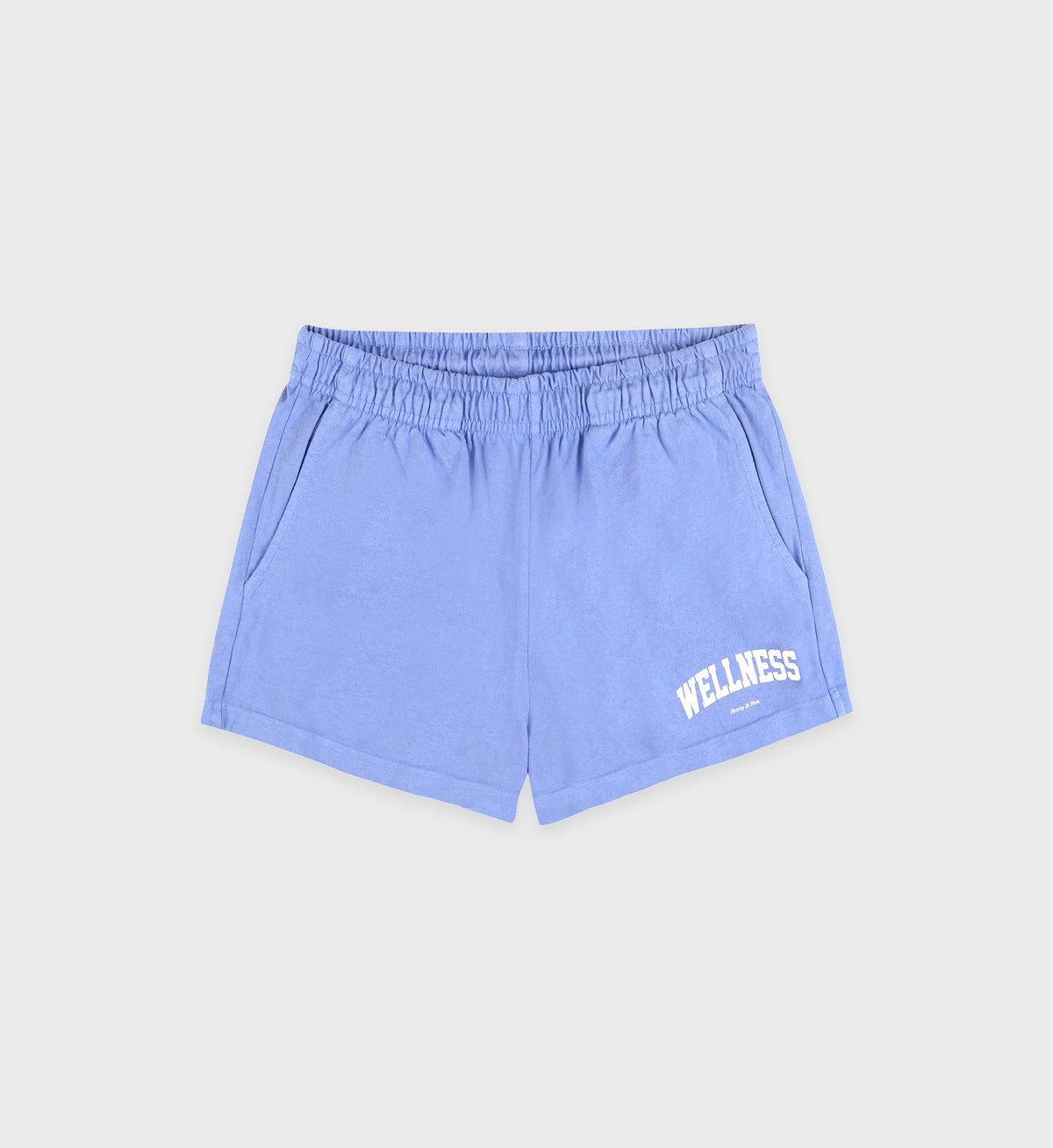 Sporty & Rich Wellness Ivy Disco short in Flax blue/White