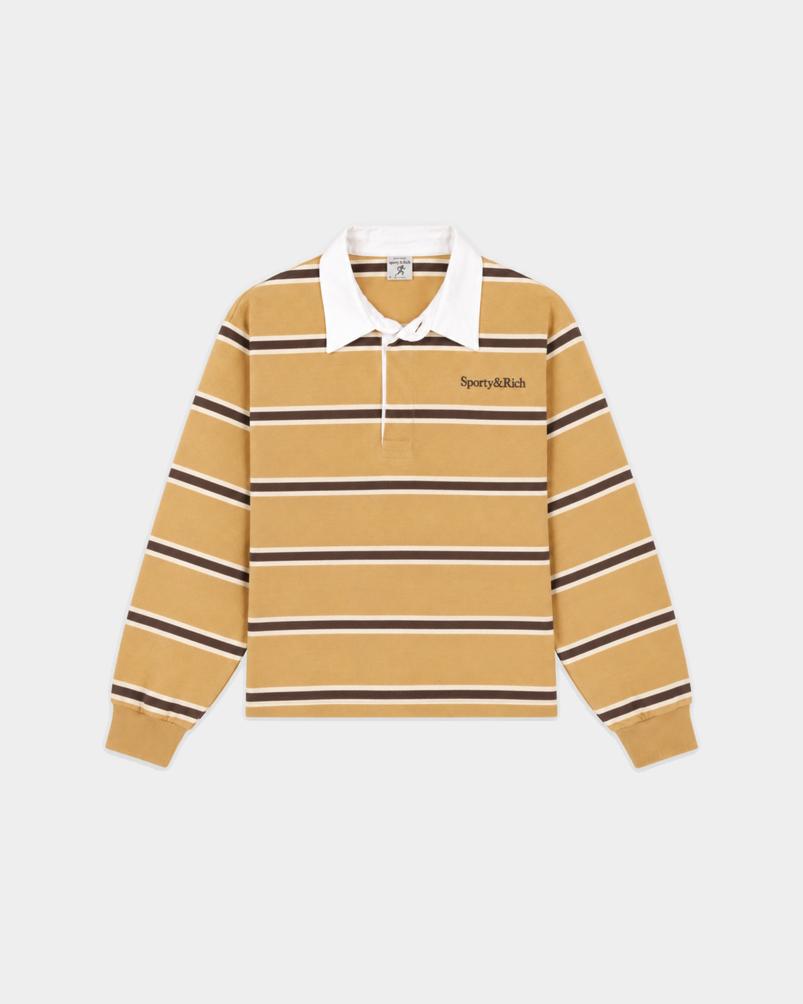 Sporty & Rich Blondie Serif Logo Rugby Polo