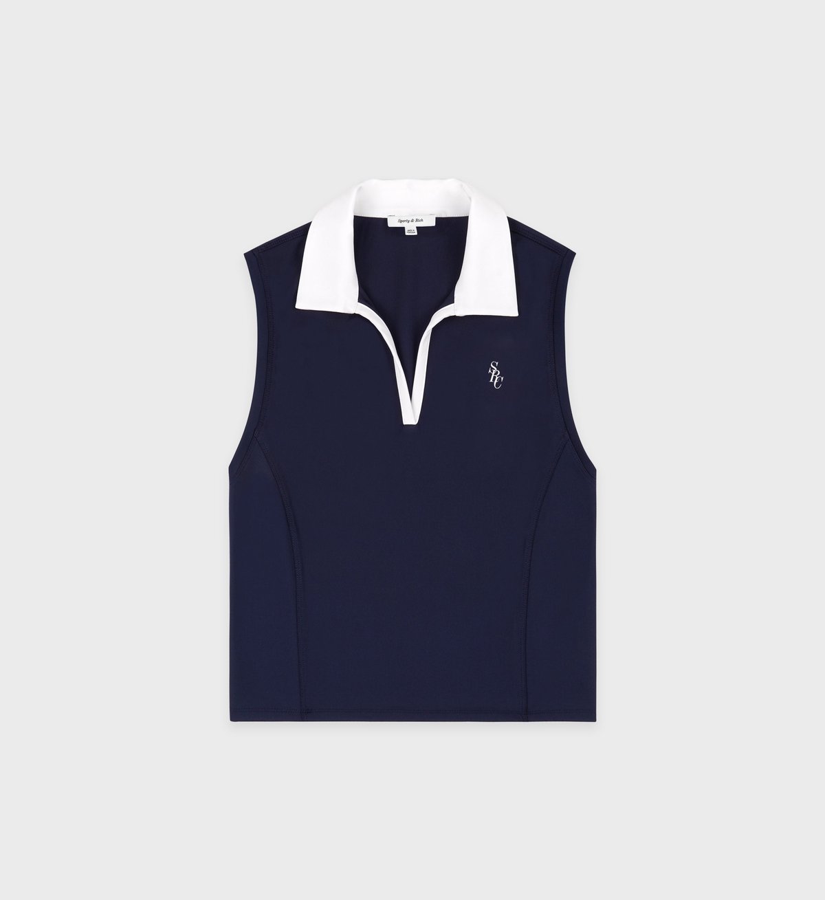 Sporty & Rich SRC Sports Polo Vest in Navy/White