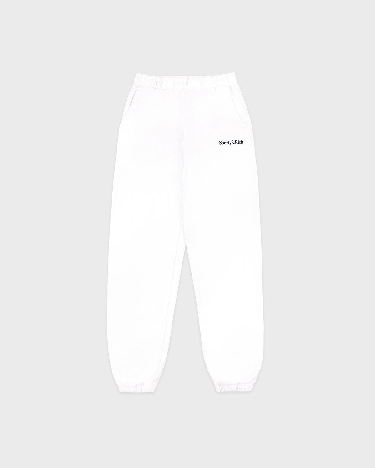Sporty & Rich Brianno Serif Logo Jogger in White