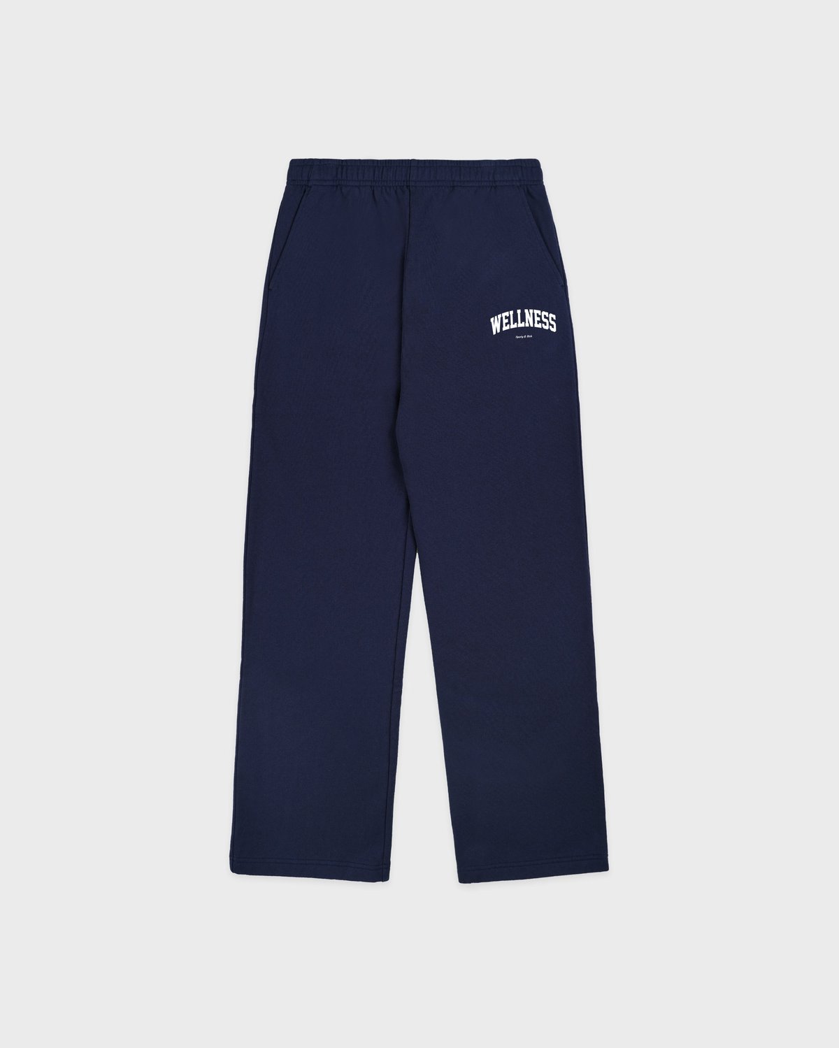 Sporty & Rich Wellness Ivy Wide Sweatpant in Dark Navy/White