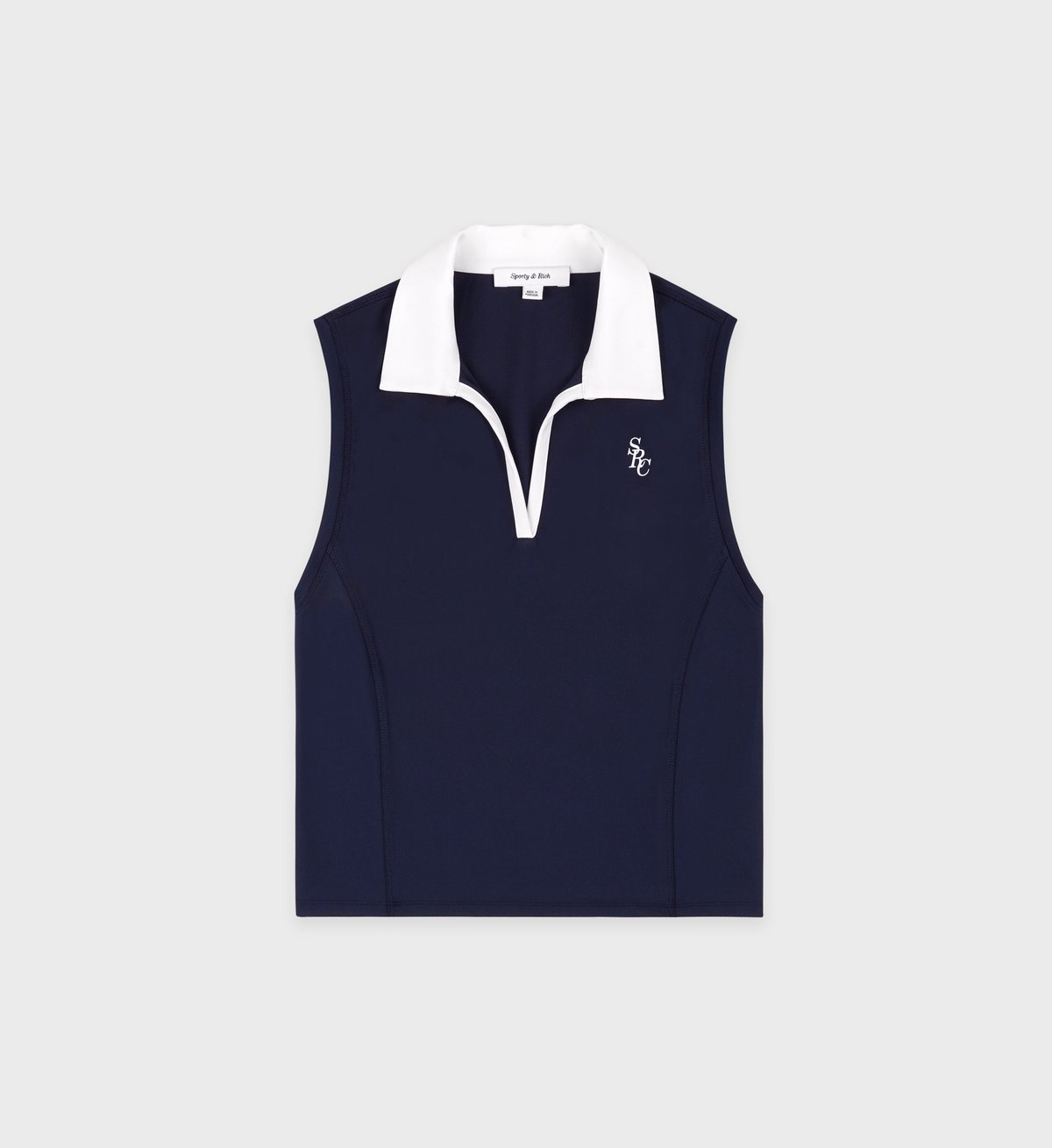 Sporty & Rich SRC Sports Polo Vest in Navy/White