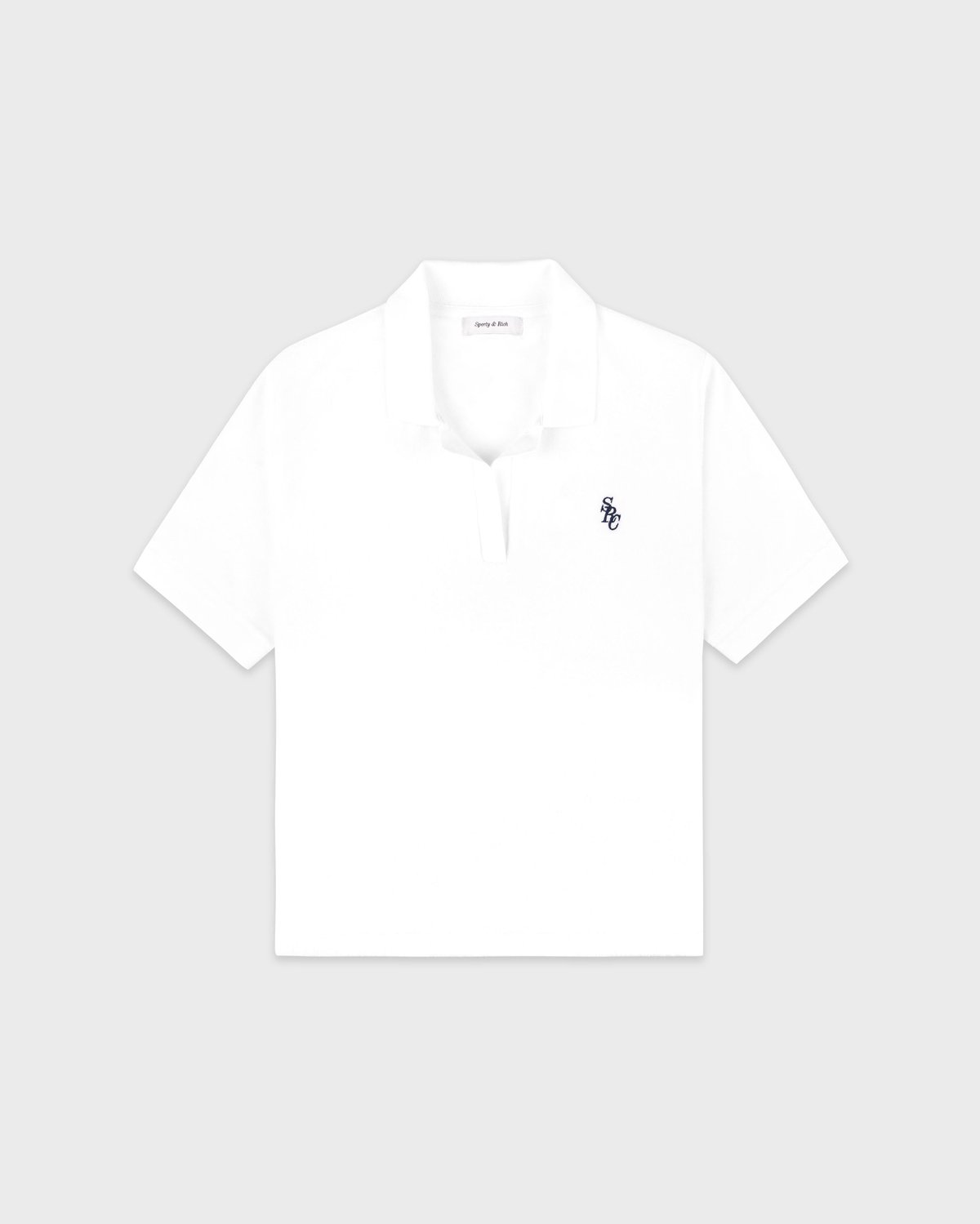 Sporty & Rich SRC Terry Polo in White/Forest