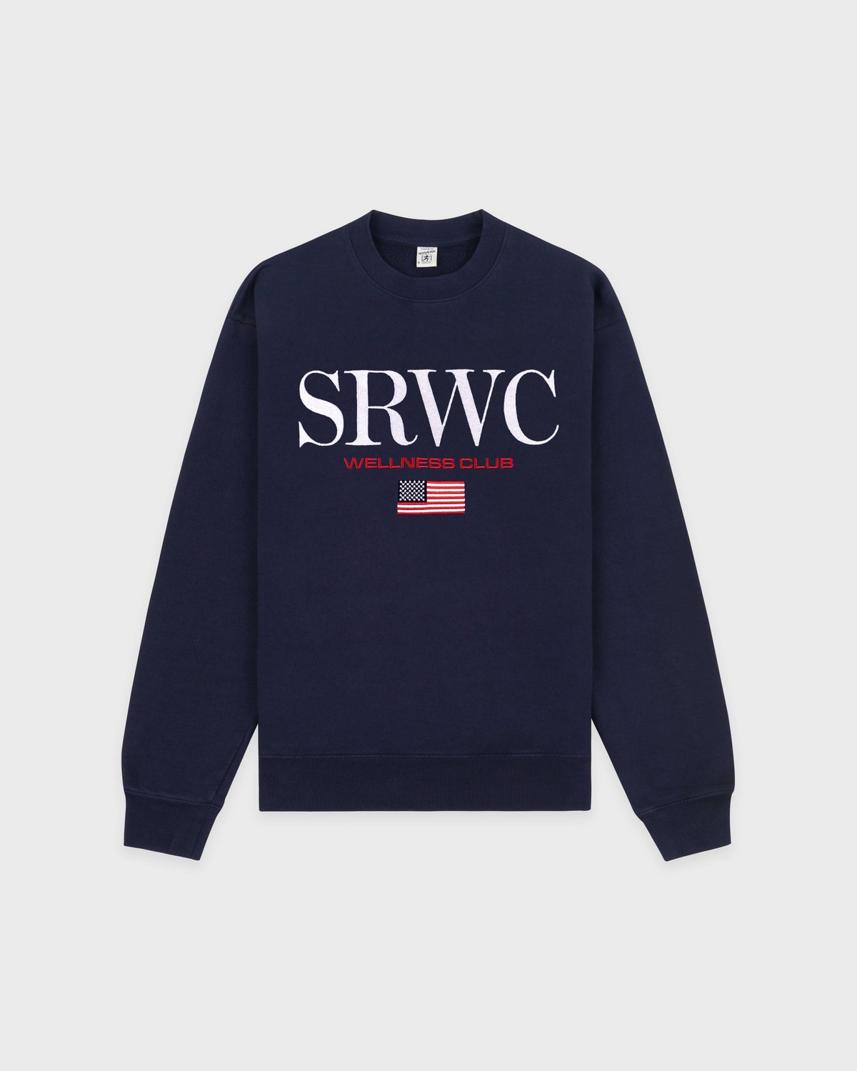 Sporty & Rich Nautical Embroidered Crewneck in Navy