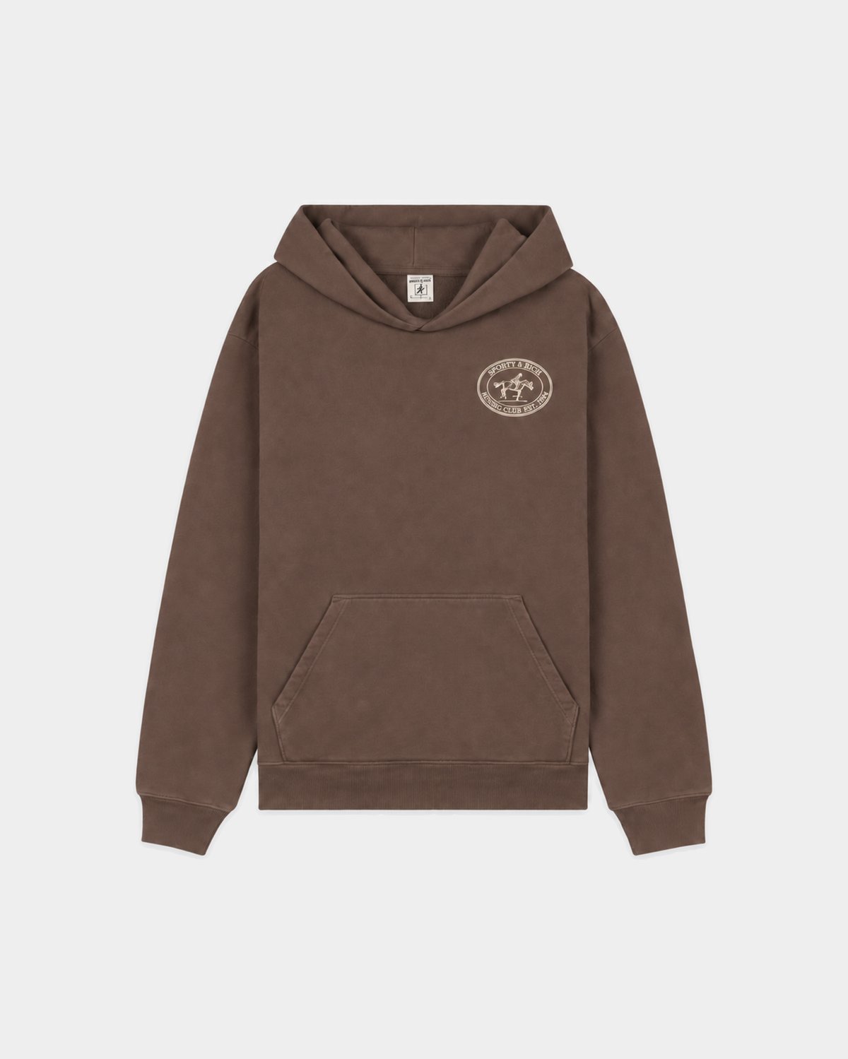 Sporty & Rich Elaine Riding Club Hoodie in Chocolate