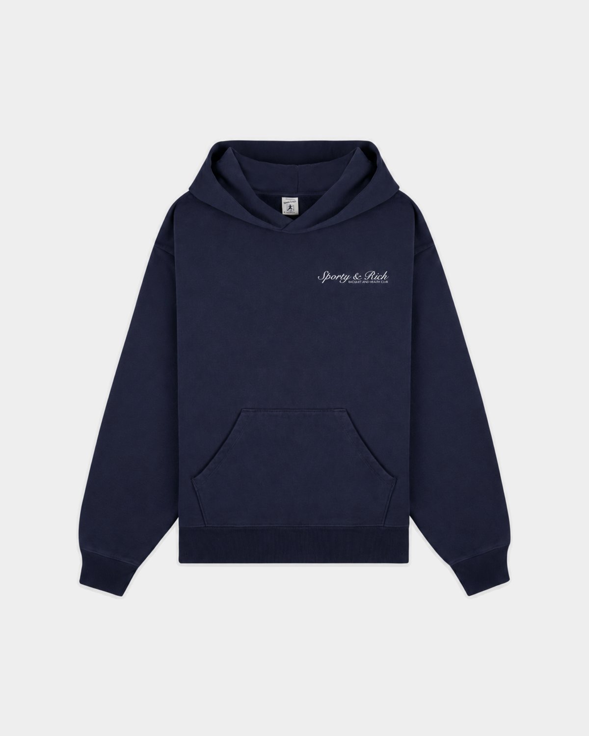 Sporty & Rich Syracuse Embroidered Hoodie in Navy/White
