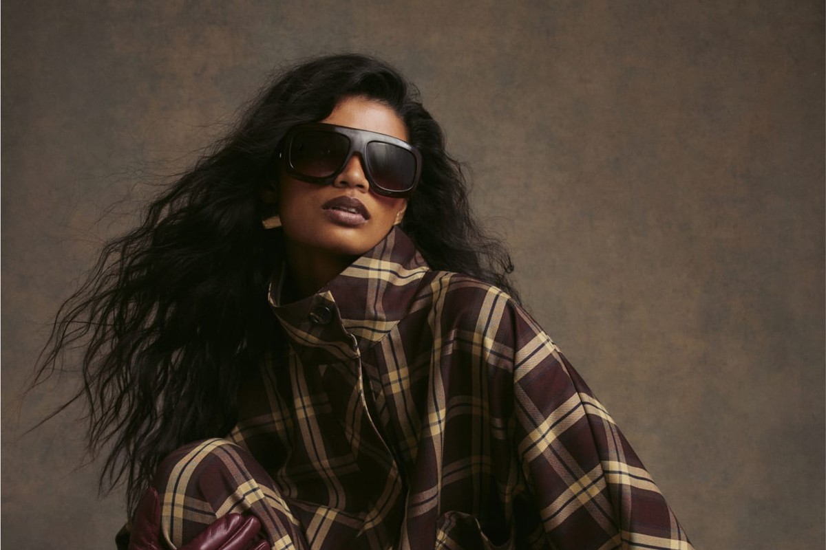River Island Co-ords cover: a model wearing the Red Check Batwing Bomber Jacket and matching trousers